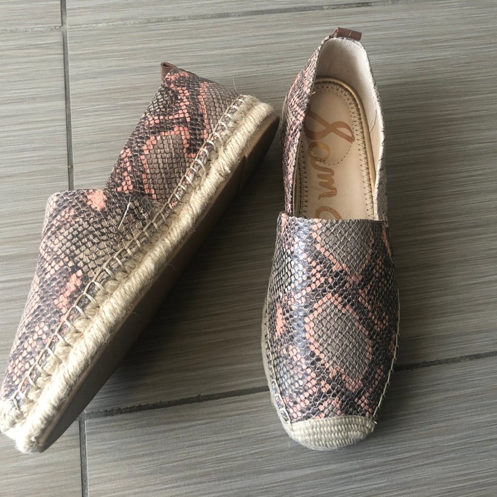 NEW Sam Edelman Khloe Snakeskin Espadrilles Flats - Picture 2 of 7